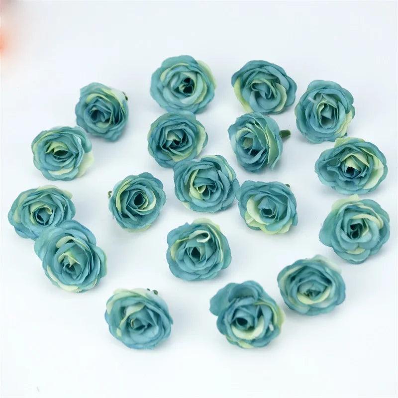 10/50/100pcs 2.5cm Mini Silk Artificial Rose Flower Heads For Wedding Party Home Decoration DIY Accessories Fake Flowers Craft - petguardiansupplies