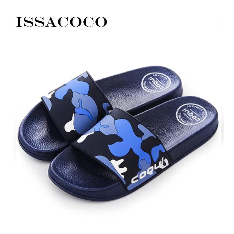 ISSACOCO Men's Flat Indoor Massage Slippers Men Home Non-slip Massage Slippers Zapatos Hombre Beach Flip Flops Men's Slides - petguardiansupplies