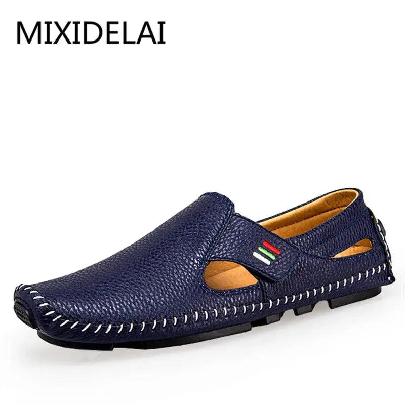 MIXIDELAI Fashion Moccasins For Men Loafers Summer Walking Breathable Casual Shoes Men Hook&loop Driving Boats Men Shoes Flats - petguardiansupplies