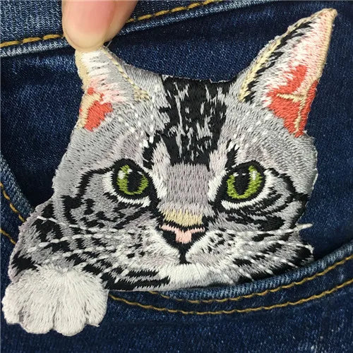 1PC cat patches for clothing iron embroidered patch applique iron on patches accessories badge stickers on clothes Jeans bags - petguardiansupplies