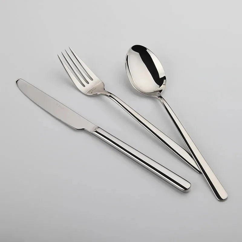 Cozy Zone 24 Pieces Cutlery Set Stainless Steel Tableware Western Dinnerware Set Classic Dinner Set Knife Fork Restaurant Dining - petguardiansupplies