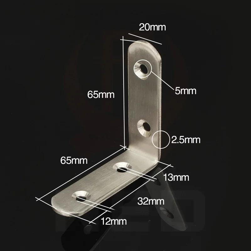 KAK 10PCS Stainless Steel Angle Corner Brackets Fasteners Protector Seven Size Corner Stand Supporting Furniture Hardware - petguardiansupplies