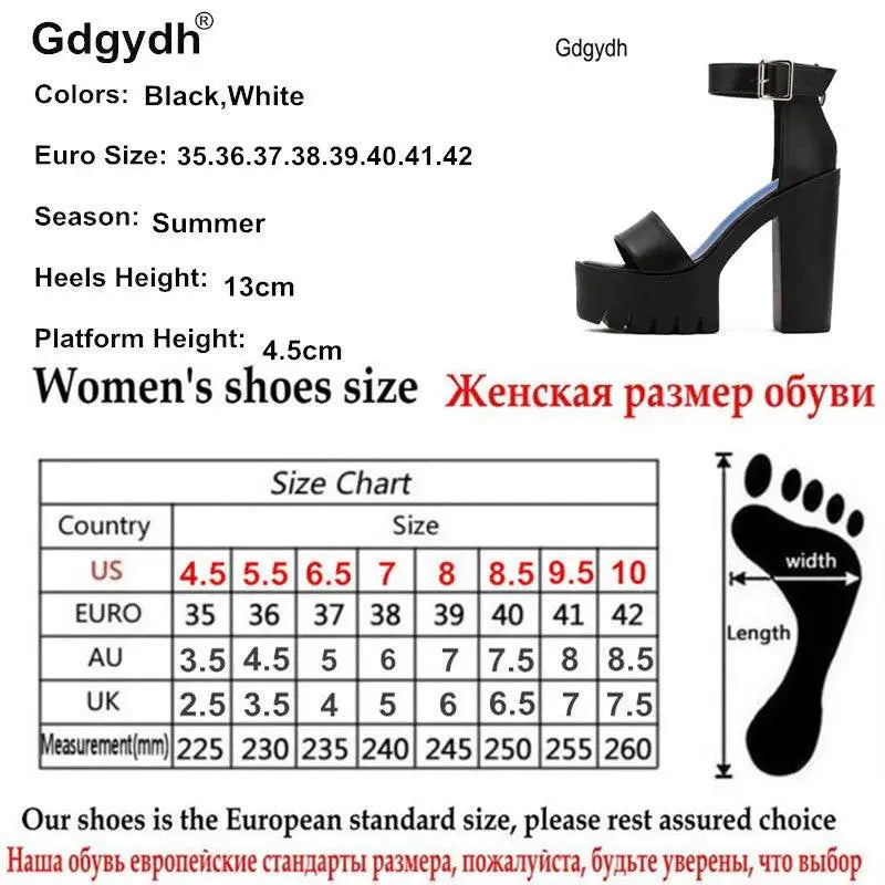 Gdgydh Summer Ankle Strap Sandal Shoes for Women High Heels Sandals Platform Back Zipper Sandals Fashion Party Model Show Pumps - petguardiansupplies