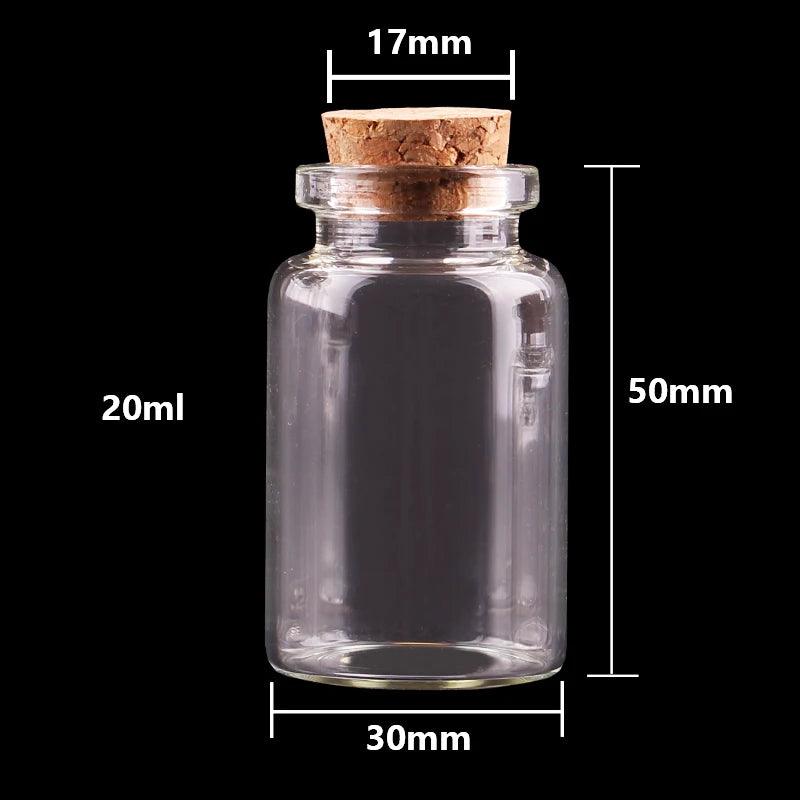 24pcs 10ml 15ml 20ml 25ml 30ml Cute Clear Glass Bottles with Cork Stopper Empty Spice Bottles Jars DIY Crafts Vials - petguardiansupplies