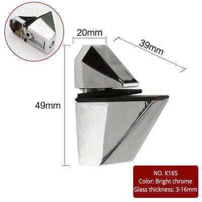 KAK Zinc Alloy Adjustable Glass Shelf Holder Glass Clamps Shelf Support Bracket Chrome Alloy Shelf Holder Glass Shelf Bracket - petguardiansupplies