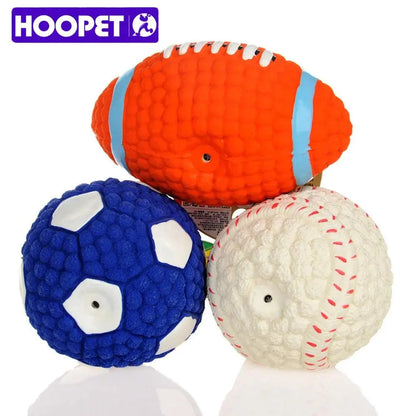 HOOPET Pet Dog Toy Balls Squeak Puppy Toys Interesting Tennis Football Tooth Cleaning Toys for Dogs - petguardiansupplies