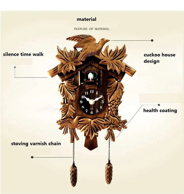 14inch Cuckoo Clock Living Room Wall Clock Bird Cuckoo Alarm Clock Wall-watch Children Unicorn Decorations Home Day Time Alarm - petguardiansupplies