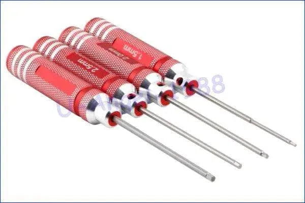 RC Tools 4 pcs hex screw driver set titanium plating hardened 1.5 2.0 2.5 3.0mm screwdriver For RC helicopter Boat Car toys - petguardiansupplies