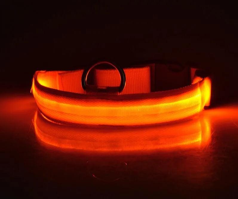 YUDODO Nylon LED Pet Dog Collars for animals Night Safety Flashing Glow Dog Leash Dogs Luminous Fluorescent Collars Pet Supplies - petguardiansupplies