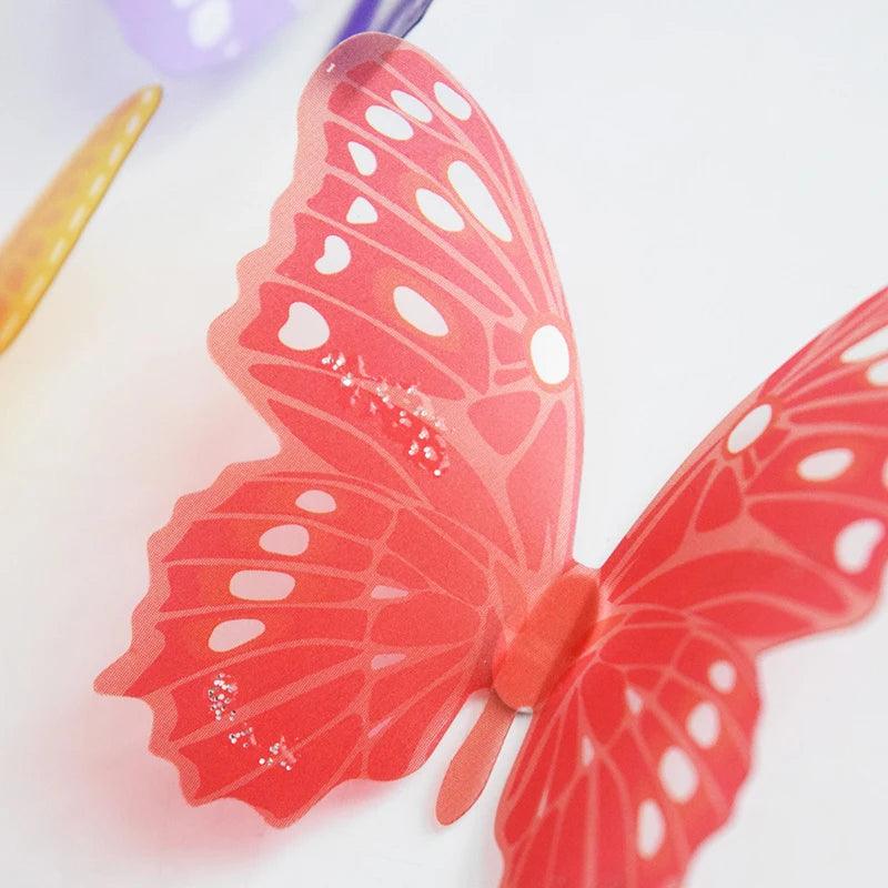 18Pcs/Set 3d Crystal Butterfly Wall Sticker Beautiful Butterflies Art Decals Home Decor Stickers Wedding Decoration On The Wall - petguardiansupplies