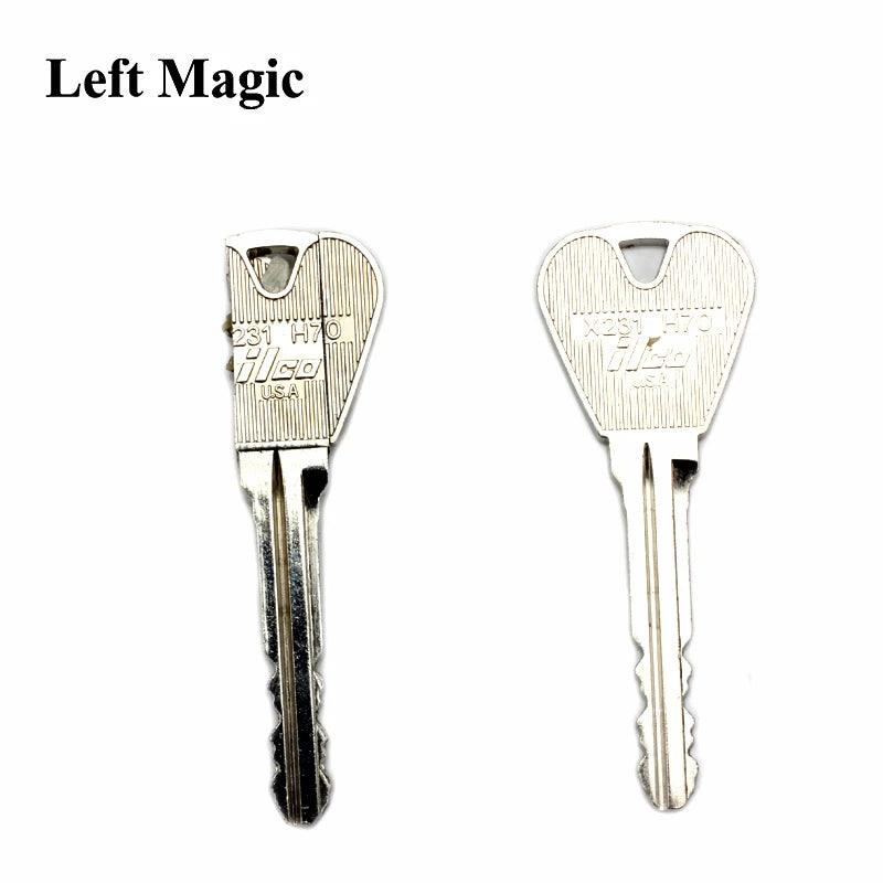 2 Pcs New Magic Trick Toy Folding Key Thru Bottle Or Ring Penetration Magic Trick Props Magic Joke Toy Easy To Play - petguardiansupplies