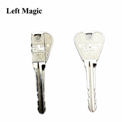 2 Pcs New Magic Trick Toy Folding Key Thru Bottle Or Ring Penetration Magic Trick Props Magic Joke Toy Easy To Play - petguardiansupplies