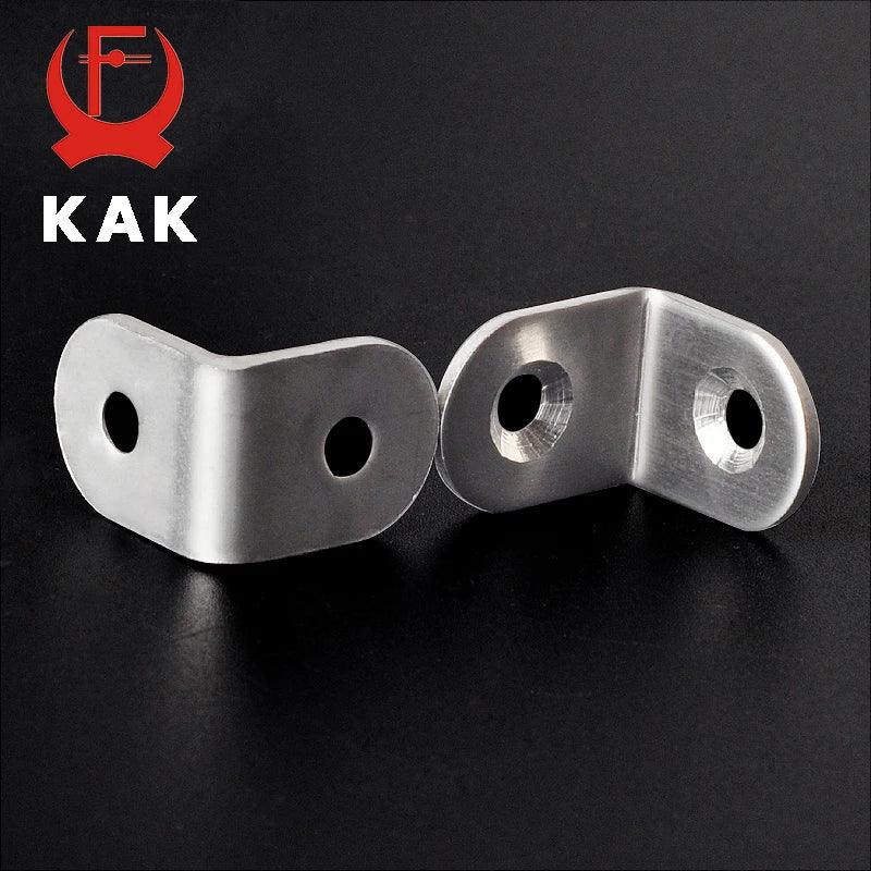 KAK 10PCS Stainless Steel Angle Corner Brackets Fasteners Protector Seven Size Corner Stand Supporting Furniture Hardware - petguardiansupplies