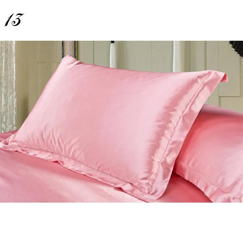 1pc Pure Emulation Silk Satin Pillowcase Single Pillow Cover Multicolor 48*74cm - petguardiansupplies