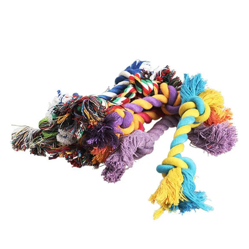 1 pcs Pets dogs pet supplies Pet Dog Puppy Cotton Chew Knot Toy Durable Braided Bone Rope 15CM Funny Tool (Random Color ) - petguardiansupplies