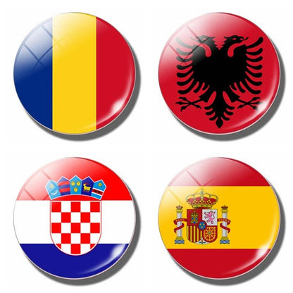 National Flags of Various Countries Photos Refrigerator Stickers Round Glass 30MM Household Refrigerator Accessories - petguardiansupplies