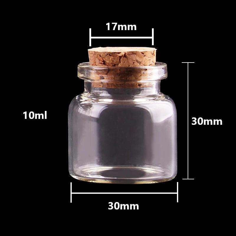 24pcs 10ml 15ml 20ml 25ml 30ml Cute Clear Glass Bottles with Cork Stopper Empty Spice Bottles Jars DIY Crafts Vials - petguardiansupplies