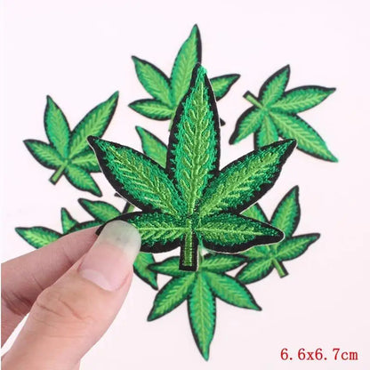 Prajna Fashion Leaf Patch 10Style Embroidery Iron On Cheap Patches For Clothing Jeans Jacket Cap Applique Badges DIY Accessories - petguardiansupplies