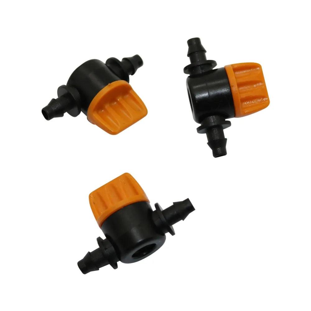 100 Pcs 1/4" Pipe Mini Valve Garden Watering Irrigation Shut Off Controller 4/7mm Hos Waterstope End Barbed Miniature Valve - petguardiansupplies