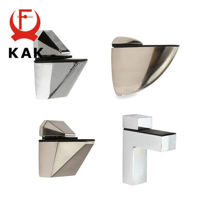 KAK Zinc Alloy Adjustable Glass Shelf Holder Glass Clamps Shelf Support Bracket Chrome Alloy Shelf Holder Glass Shelf Bracket - petguardiansupplies