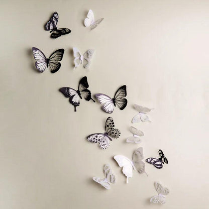 18Pcs/Set 3d Crystal Butterfly Wall Sticker Beautiful Butterflies Art Decals Home Decor Stickers Wedding Decoration On The Wall - petguardiansupplies