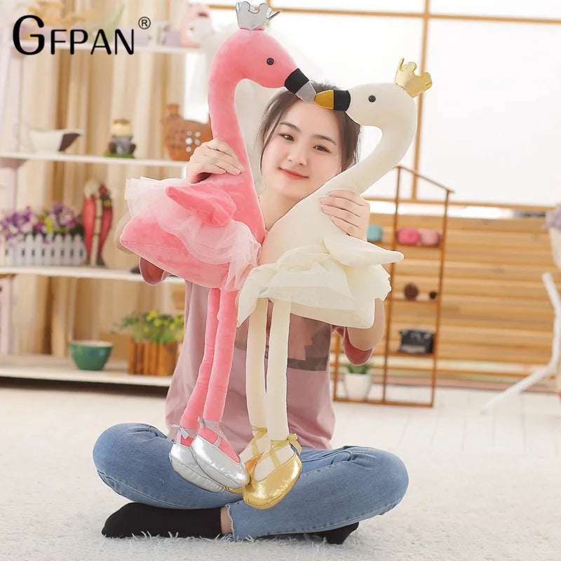 1pc Beautiful Skirt Swan White&Pink Color Super Lovely Animal Stuffed&Plush Baby Cotton Toys Party Doll For Children Girls Kids - petguardiansupplies