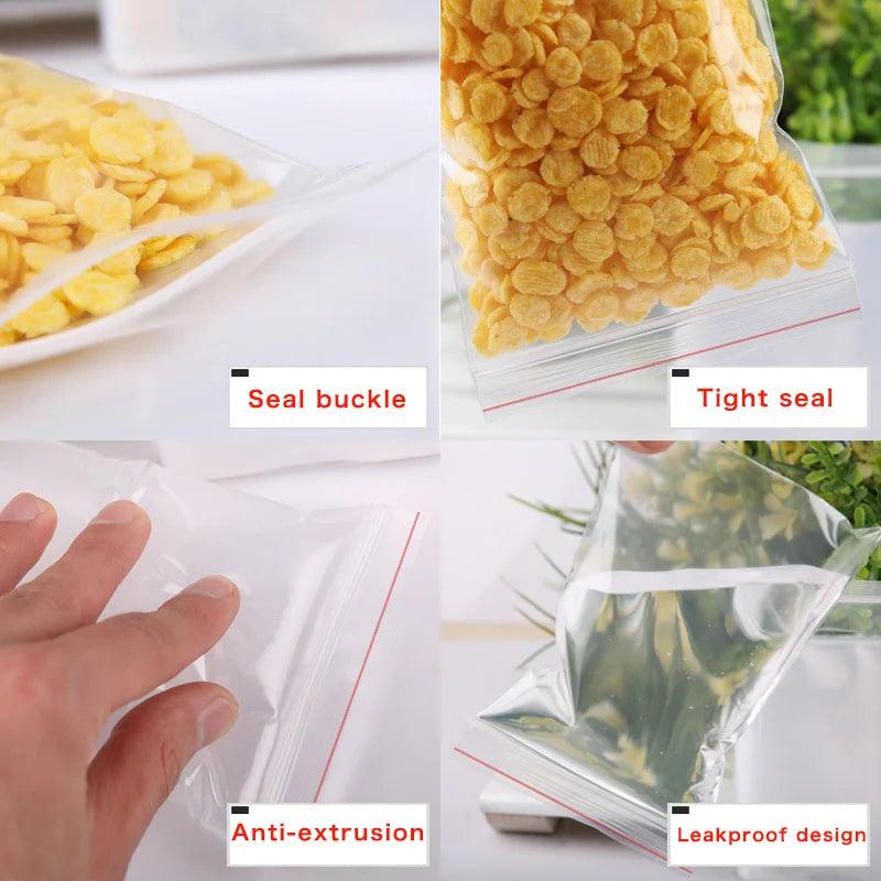 100Pcs/Lot Clear Stand Up Pouch Plastic Zip Lock Bags Zipper Transparent Fruit Snack Self Seal Food Storage Package packaging - petguardiansupplies