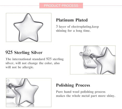 Modian New 6 Style Real 925 Sterling Silver Stars Moon Exquisite Fashion Simple Stud Earrings For Women Triangle Jewelry Brincos - petguardiansupplies