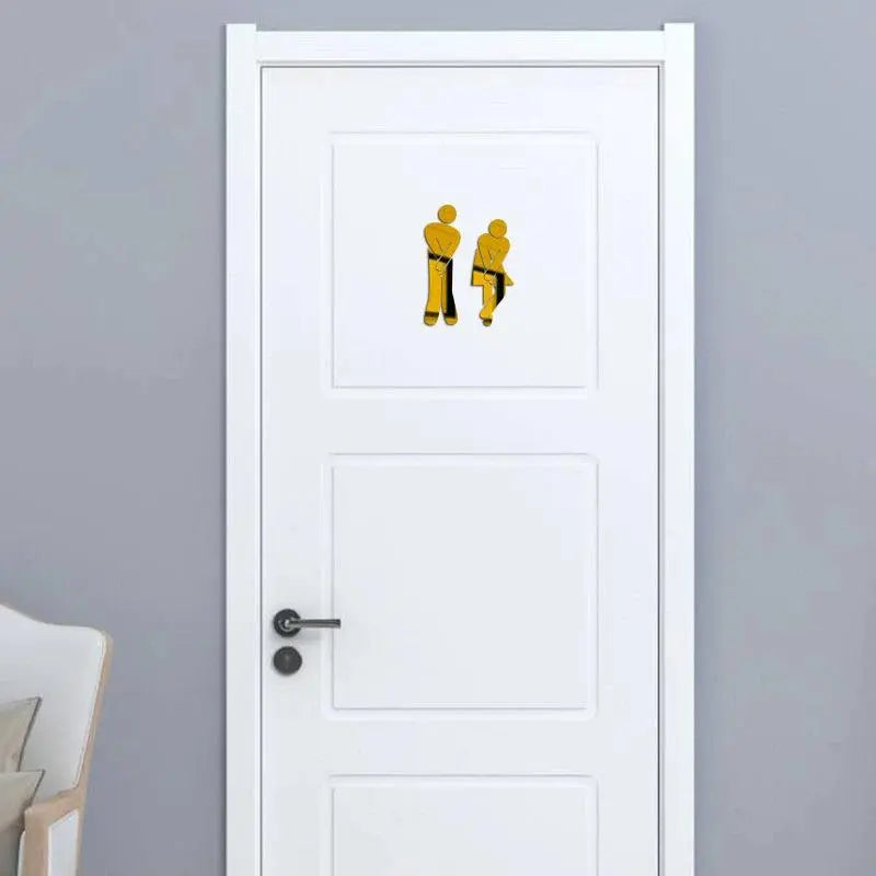 3D Acrylic Bathroom Mirror Stickers Woman&Man Toilet Sign Mirror Wall Sticker Home Hotel Washroom Door Sign Mirror Sticker - petguardiansupplies