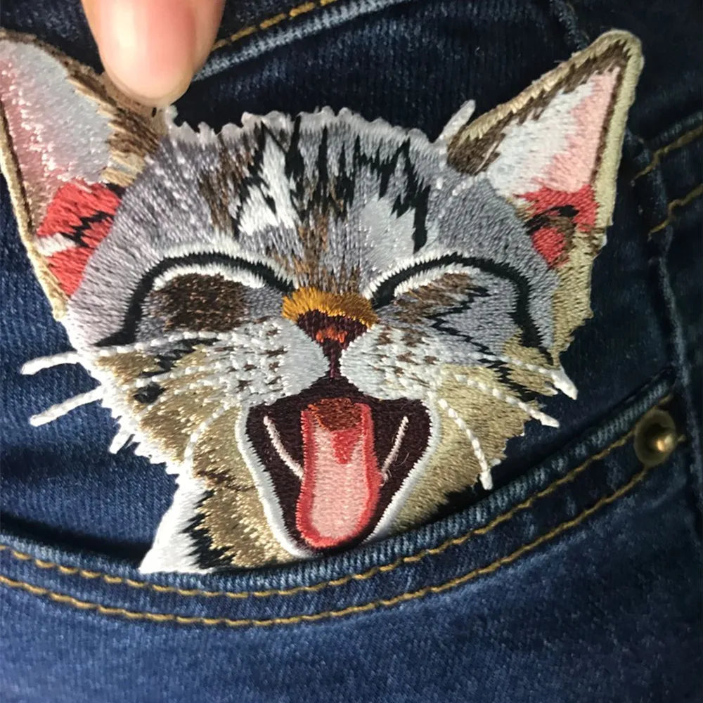 1PC cat patches for clothing iron embroidered patch applique iron on patches accessories badge stickers on clothes Jeans bags - petguardiansupplies