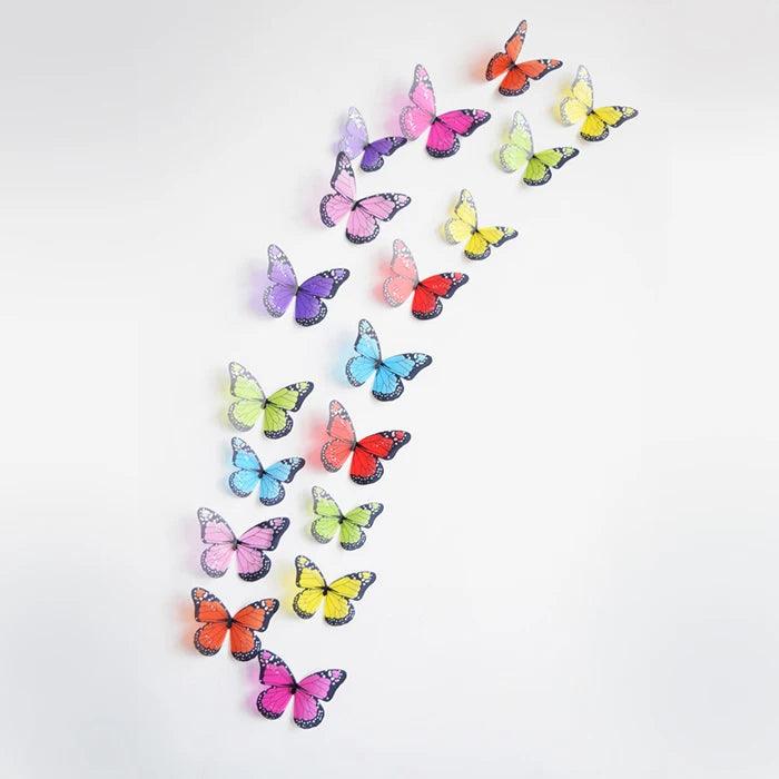 18Pcs/Set 3d Crystal Butterfly Wall Sticker Beautiful Butterflies Art Decals Home Decor Stickers Wedding Decoration On The Wall - petguardiansupplies