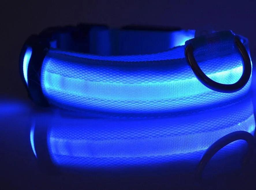 YUDODO Nylon LED Pet Dog Collars for animals Night Safety Flashing Glow Dog Leash Dogs Luminous Fluorescent Collars Pet Supplies - petguardiansupplies