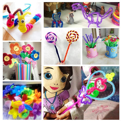 50Pcs 30cm Colorful Chenille Stems Pipe Cleaners For Diy Kids Diy Plush Educational Toys Handmade Art Crafts Supplies - petguardiansupplies