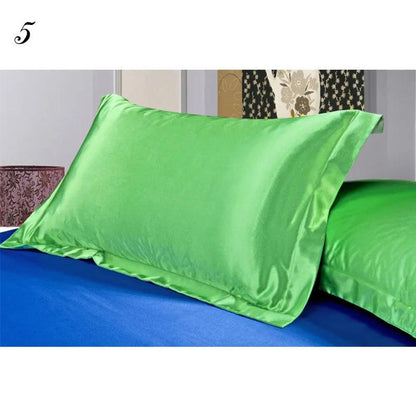 1pc Pure Emulation Silk Satin Pillowcase Single Pillow Cover Multicolor 48*74cm - petguardiansupplies