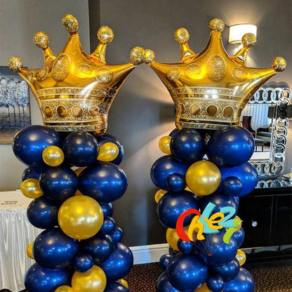 1pc Large Size Gold Crown Foil Balloons Prince Princess Baby Shower First Birthday Bachelorette Party Decorations Photo Props - petguardiansupplies