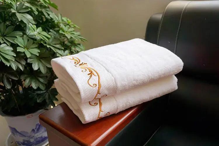 AHSNME White Cotton Personalise Bath Towels Hotel SPA Club Sauna Beauty Salon Custom Embroidery Logo Restaurant Hand Towel - petguardiansupplies