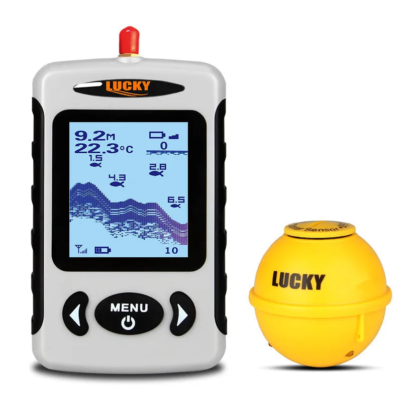 Lucky FFW718& FFW718LA Wireless Portable Fish Finder 45M/135FT Sonar Depth Sounder Alarm Ocean River Lake - petguardiansupplies