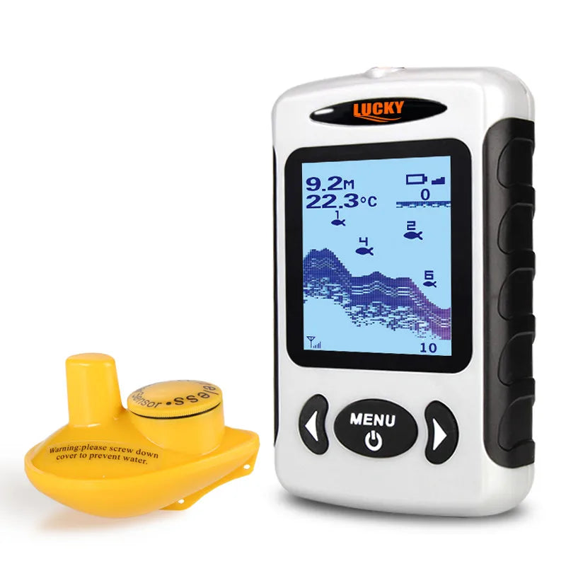 Lucky FFW718& FFW718LA Wireless Portable Fish Finder 45M/135FT Sonar Depth Sounder Alarm Ocean River Lake - petguardiansupplies