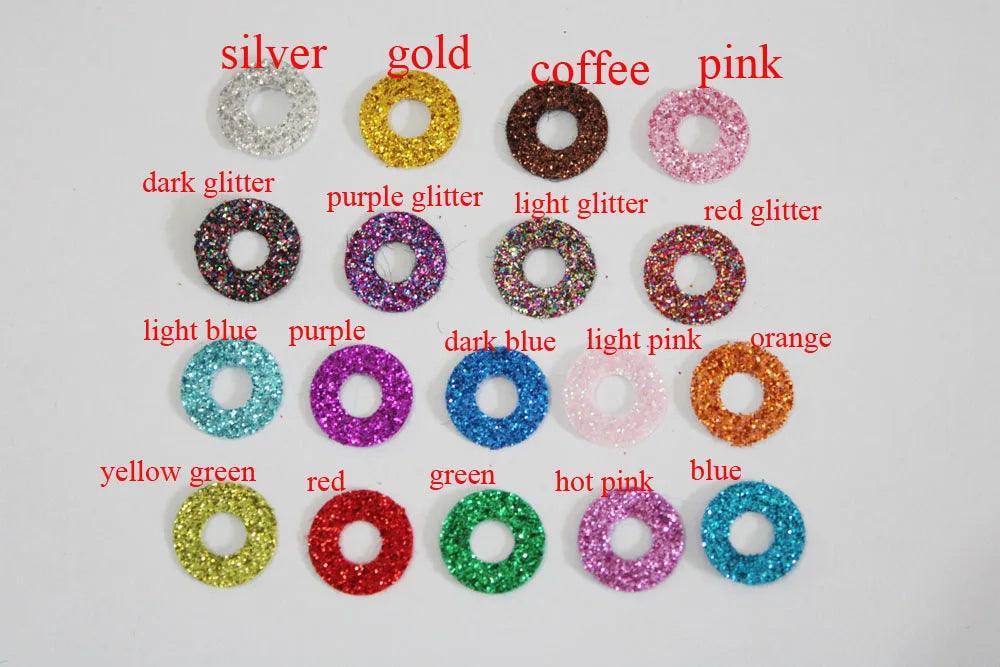 20pcs---9-12-14--16-18- 20 -24--30-35mm clear 3D glitter eyes plastic safety toy eyes long stem + glitter fabric + washer - petguardiansupplies