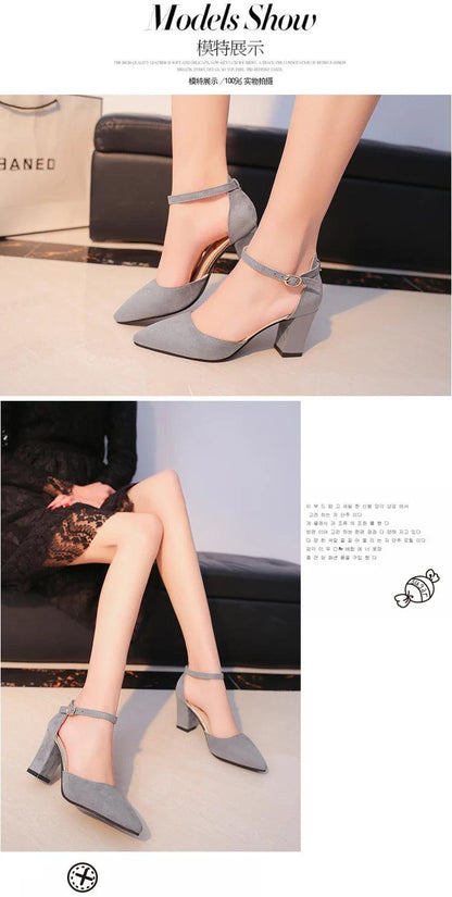 2020 Sandalias femeninas high heels Autumn Flock pointed sandals sexy high heels female summer shoes Female sandals mujer s040 - petguardiansupplies