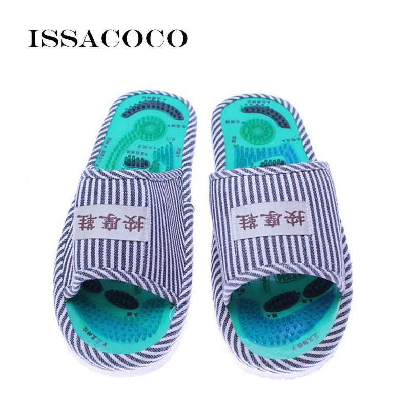 ISSACOCO Men's Flat Indoor Massage Slippers Men Home Non-slip Massage Slippers Zapatos Hombre Beach Flip Flops Men's Slides - petguardiansupplies