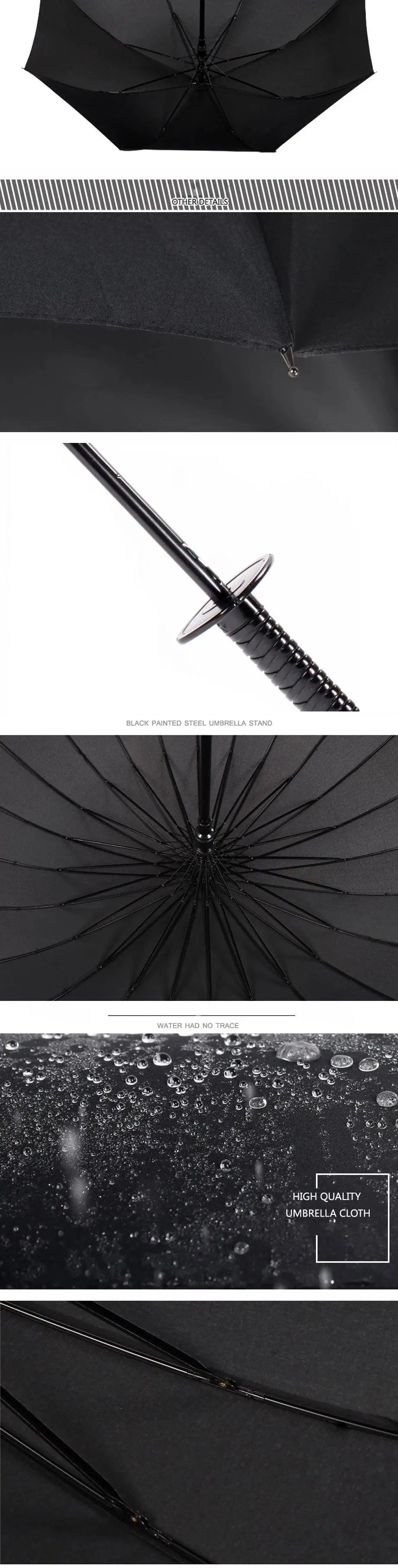 Creative Long Handle Large Windproof Samurai Sword Umbrella Japanese Ninja-like Sun Rain Straight Umbrellas Automatic Open - petguardiansupplies