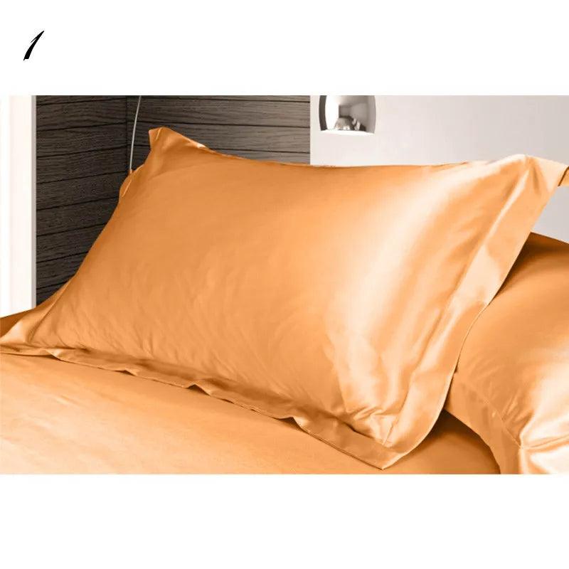 1pc Pure Emulation Silk Satin Pillowcase Single Pillow Cover Multicolor 48*74cm - petguardiansupplies