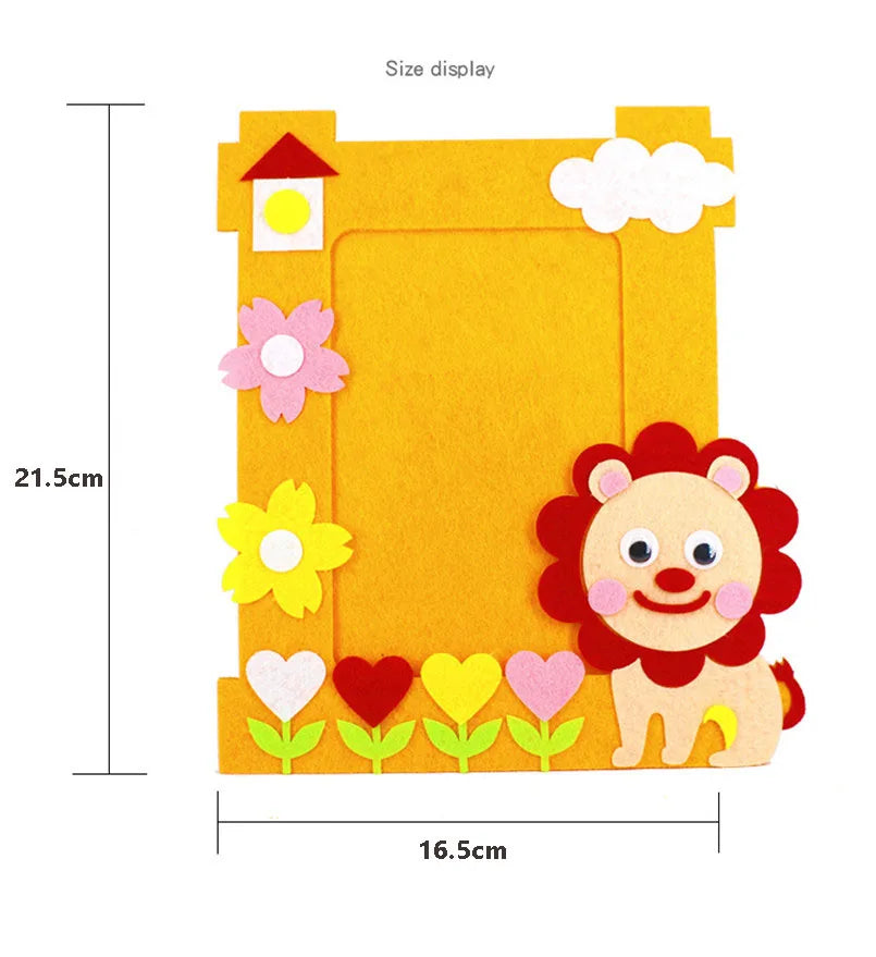 9Pcs/set DIY Cartoon Animal 6 Inch Photo Frame Children Handmade Craft Art Toys for Kids Girl Home Decor Kindergarten Applique - petguardiansupplies