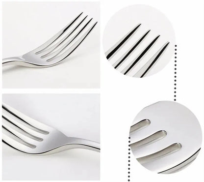 Cozy Zone Dinnerware Set Stainless Steel Tableware Luxury Cutlery Set Vintage Quality 24Pcs Knife Fork Dining Dinner Set Western - petguardiansupplies