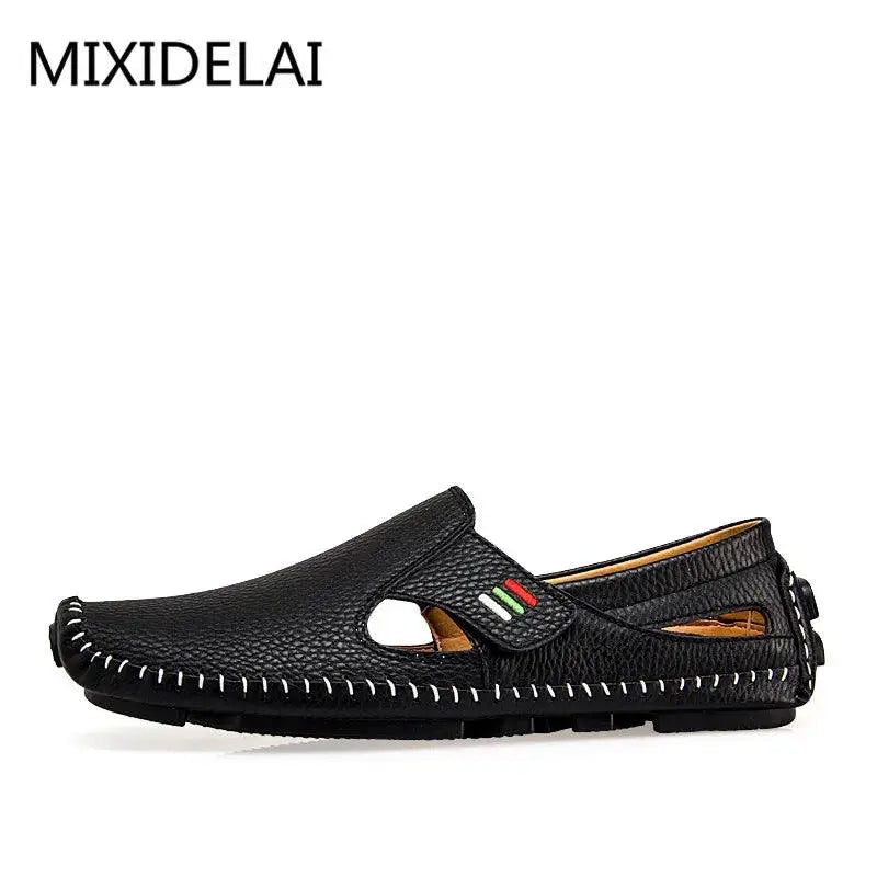 MIXIDELAI Fashion Moccasins For Men Loafers Summer Walking Breathable Casual Shoes Men Hook&loop Driving Boats Men Shoes Flats - petguardiansupplies