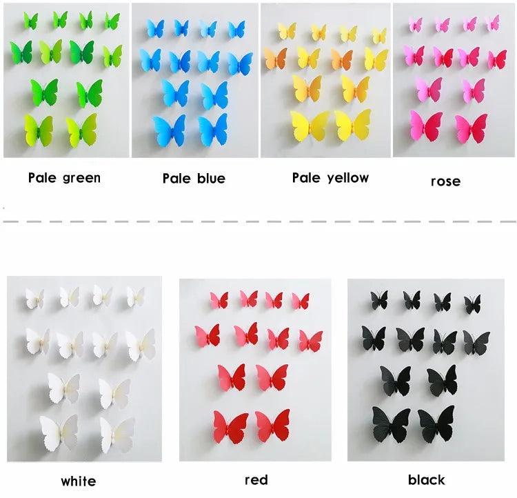 12Pcs 3D Magnet Butterflies Wall Stickers Butterfly Outdoor Bedroom Living Room Home Decor Fridage Decals For Wedding Decoration - petguardiansupplies