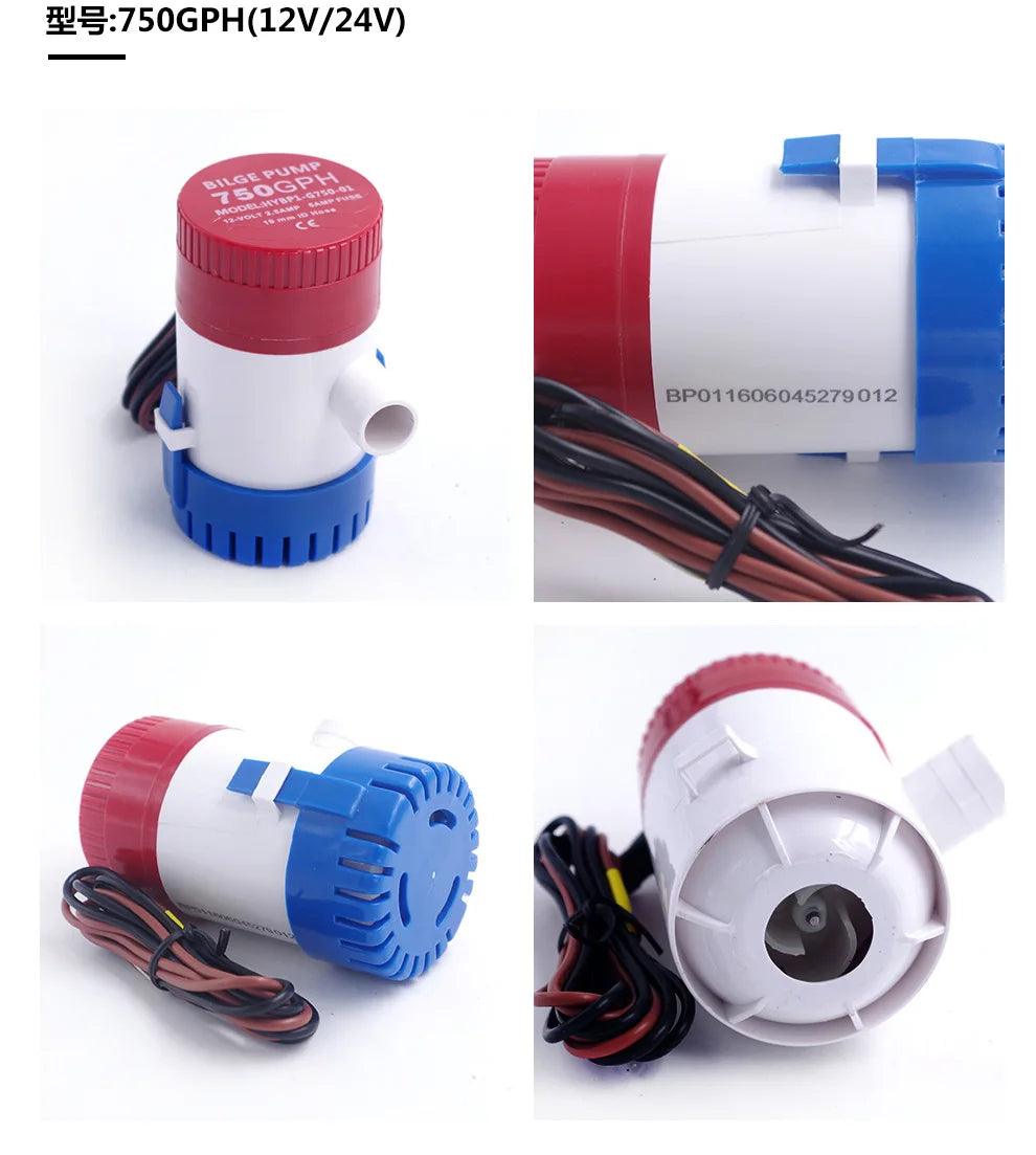 1Pcs bilge pump 12v 24V 1100gph 750gph water pump used in boat seaplane motor homes houseboat - petguardiansupplies