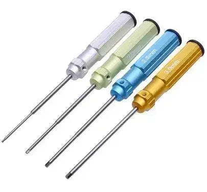 RC Tools 4 pcs hex screw driver set titanium plating hardened 1.5 2.0 2.5 3.0mm screwdriver For RC helicopter Boat Car toys - petguardiansupplies