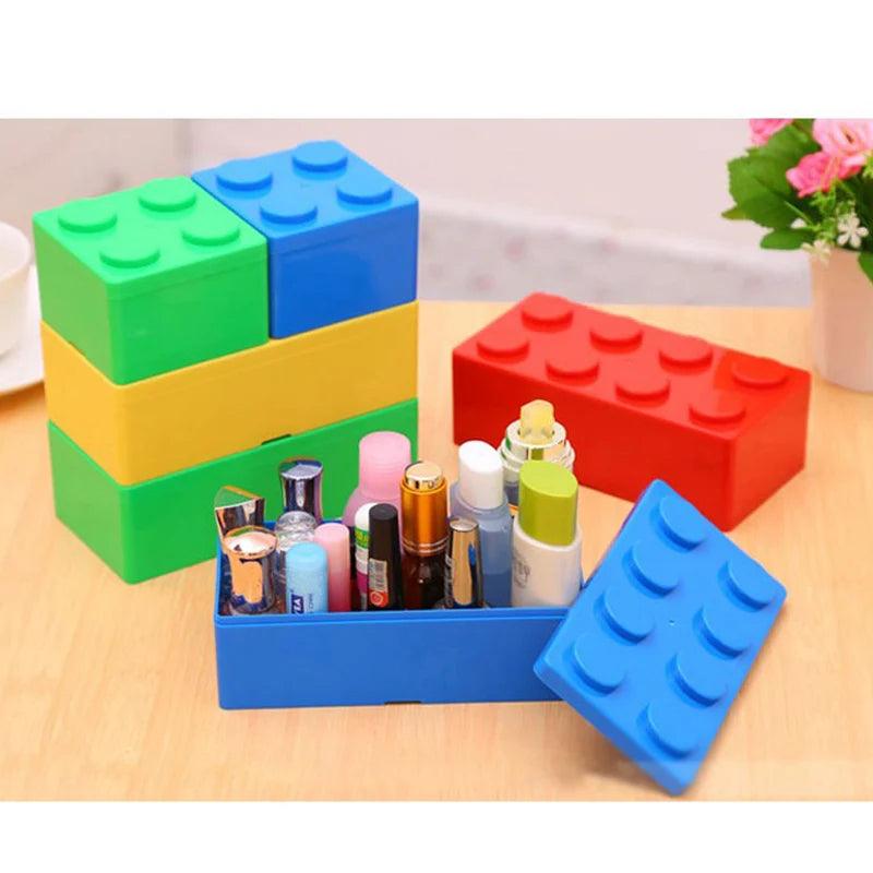 Building Blocks Desktop Storage Box Organizer Space Saving Makeup Cosmetic Box Handy Office Storage Box for Jewelry Sundries Pen - petguardiansupplies